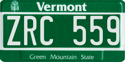 VT license plate ZRC559