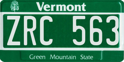 VT license plate ZRC563