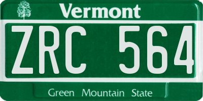 VT license plate ZRC564