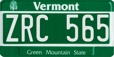 VT license plate ZRC565