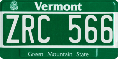 VT license plate ZRC566