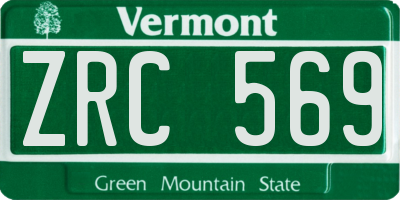 VT license plate ZRC569