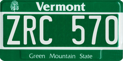 VT license plate ZRC570