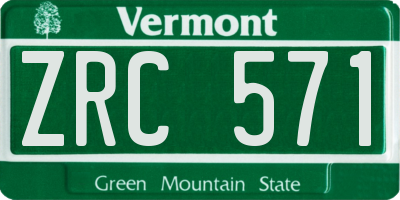 VT license plate ZRC571