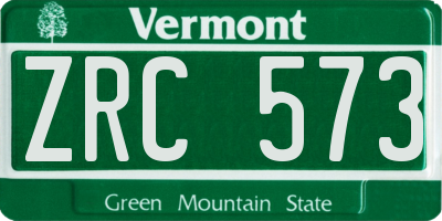 VT license plate ZRC573