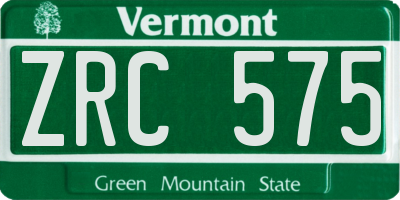VT license plate ZRC575