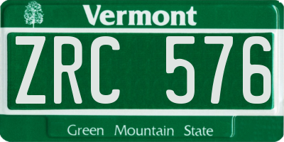 VT license plate ZRC576