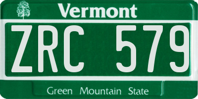 VT license plate ZRC579