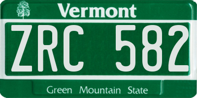 VT license plate ZRC582