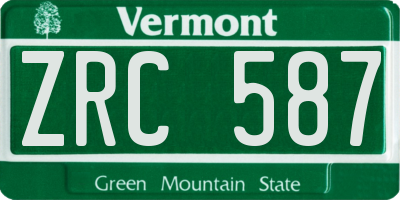 VT license plate ZRC587