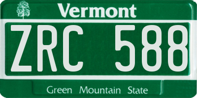 VT license plate ZRC588