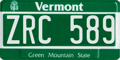 VT license plate ZRC589