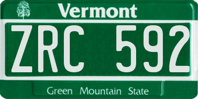VT license plate ZRC592
