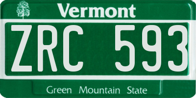 VT license plate ZRC593