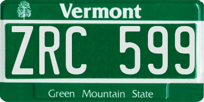 VT license plate ZRC599