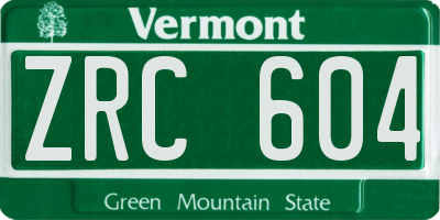 VT license plate ZRC604