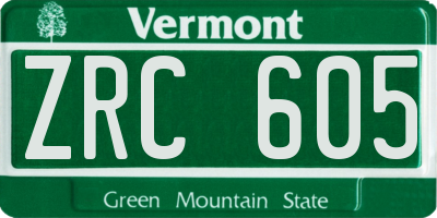 VT license plate ZRC605