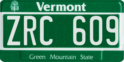 VT license plate ZRC609