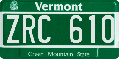 VT license plate ZRC610