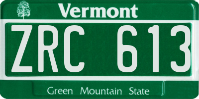VT license plate ZRC613