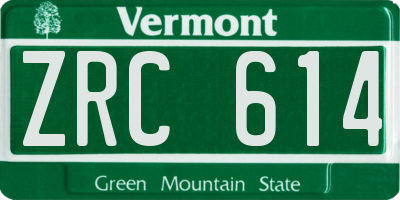 VT license plate ZRC614