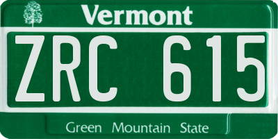 VT license plate ZRC615