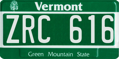 VT license plate ZRC616