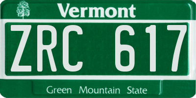 VT license plate ZRC617