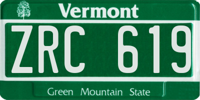 VT license plate ZRC619