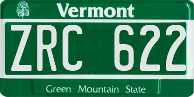 VT license plate ZRC622