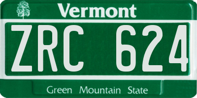 VT license plate ZRC624