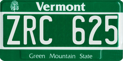 VT license plate ZRC625
