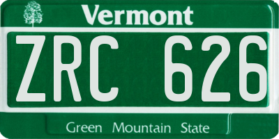 VT license plate ZRC626