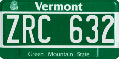 VT license plate ZRC632