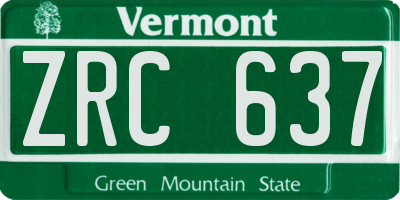 VT license plate ZRC637