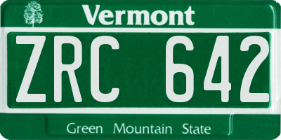 VT license plate ZRC642