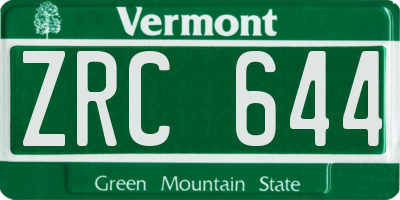 VT license plate ZRC644