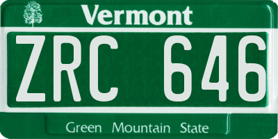 VT license plate ZRC646