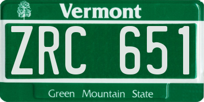 VT license plate ZRC651