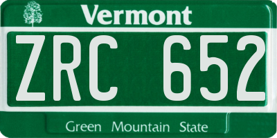 VT license plate ZRC652