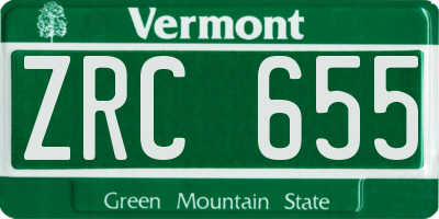VT license plate ZRC655