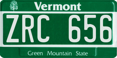VT license plate ZRC656