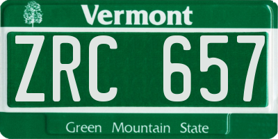 VT license plate ZRC657