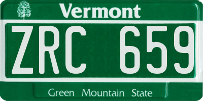 VT license plate ZRC659