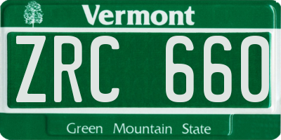 VT license plate ZRC660