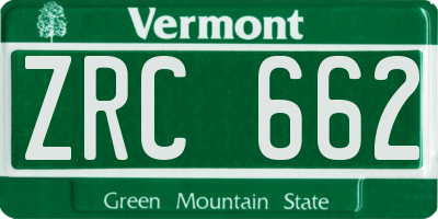 VT license plate ZRC662