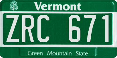 VT license plate ZRC671