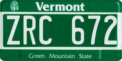VT license plate ZRC672