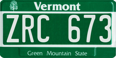 VT license plate ZRC673