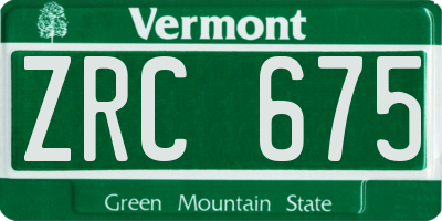 VT license plate ZRC675